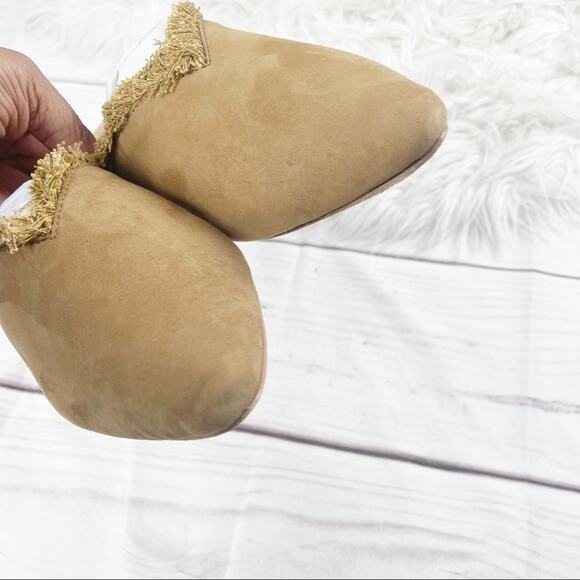 Free People Women's Leather Newport Flat with Fringe Detail in Tan Size 41‎ - Picture 8 of 8